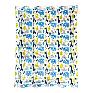 S L Home Fashions Baby Blanket Giraffe Elephant Rhino Blue Green Gray